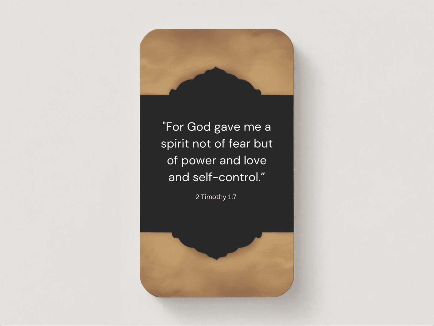 NEW WAVE SPEAK LIFE AFFIRMATION CARDS BUILD YOUR FAITH featuring 2 Timothy 1:7 scripture on a black and gold prayer card. Ideal for Christian gifts and daily inspiration.