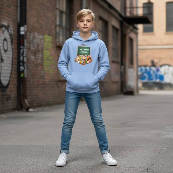 Youth heavy blend hoodie Chalkboard Hero's!